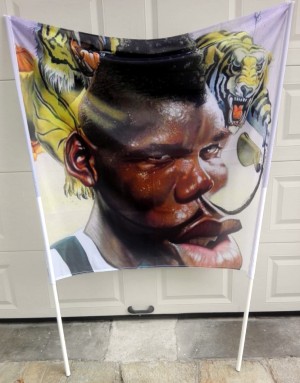 Banner with flagpoles